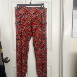 Vibrant Butterfly Print Women's Pants